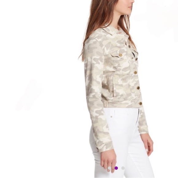 NWT SANCTUARY BEIGE CAMO KYLIE DENIM JACKET S - Picture 10 of 12